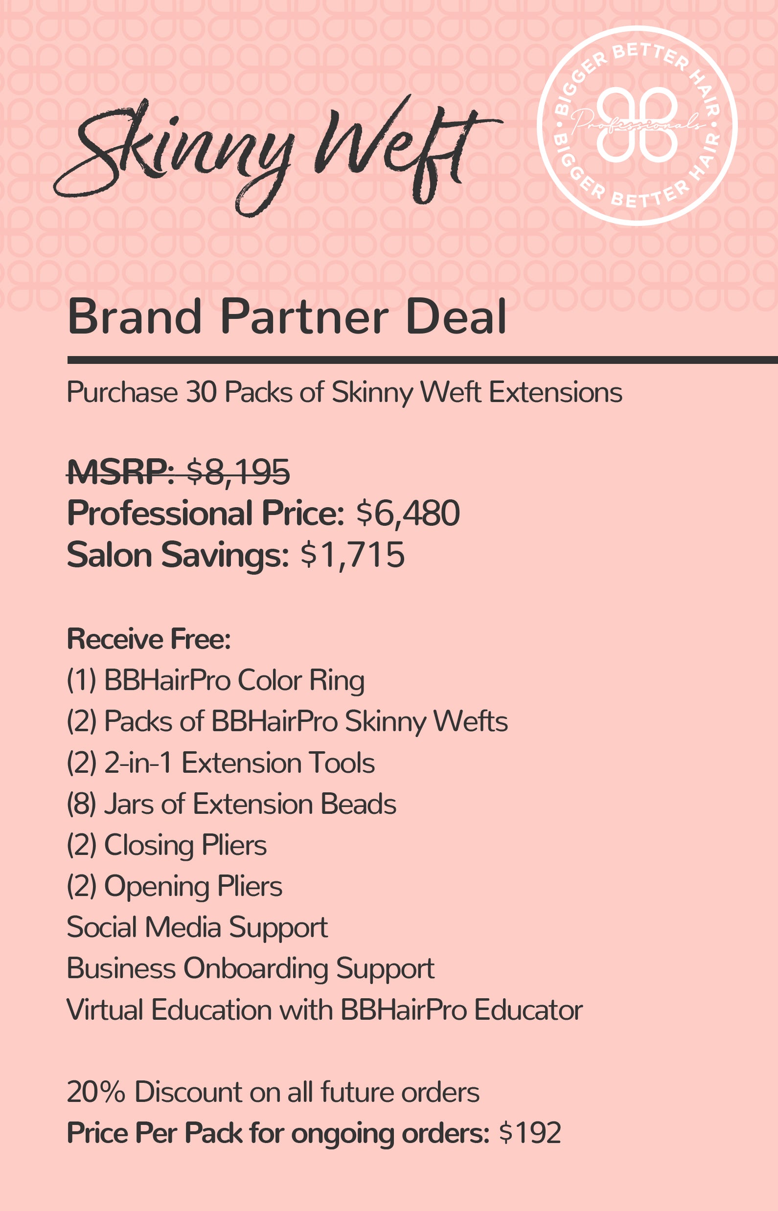 Skinny Weft Extensions Brand Partner Kit